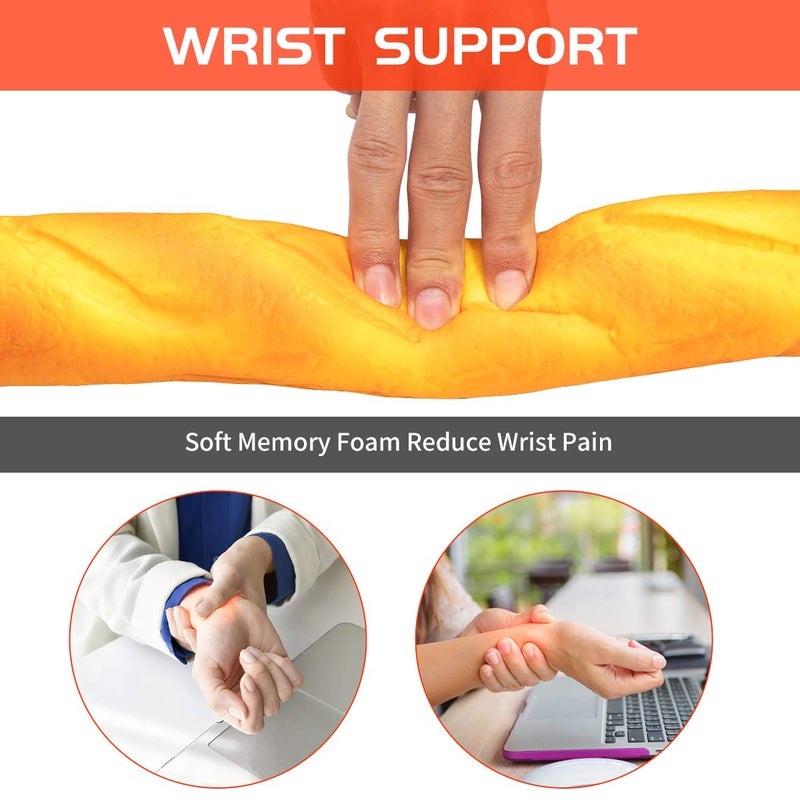 PG6 Soft Toast Bread Baguette Shape Anti-Skid Keyboard Wrist Rest Support for Office,Computer,Laptop& Mac,Slow Bounces Back Foam for Easy Typing & Pain Relief - Image 3
